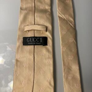 Tan Gucci silk tie